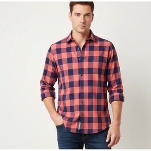 John Lennon Men's Long Sleeve Shirt Button Down Colorful Size M Pink Purple